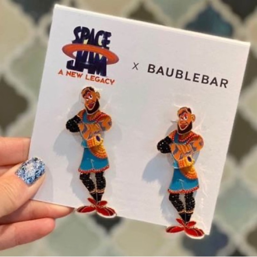 BaubleBar x Space Jam: A New Legacy LaBron Earrings.